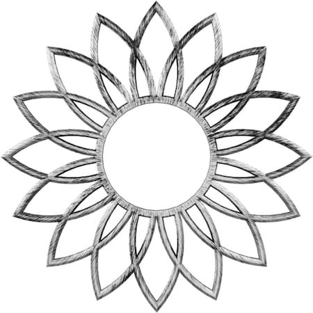 Ekena Millwork Daisy Architectural Grade PVC Pierced Ceiling Medallion, Antiqued Pewter, 22"OD x 7 5/8"ID x 3/4"P CMPP22DAAPW